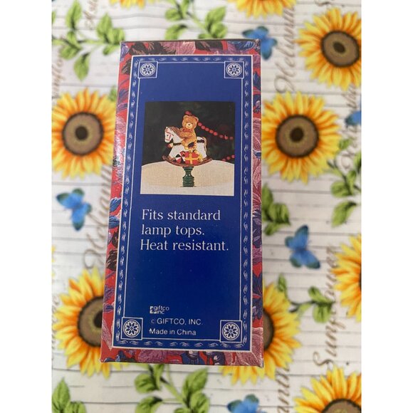 Polystone Teddy Bear on Rocking Horse Lamp Ornament 2 1/2in Tall NIB - Picture 4 of 6